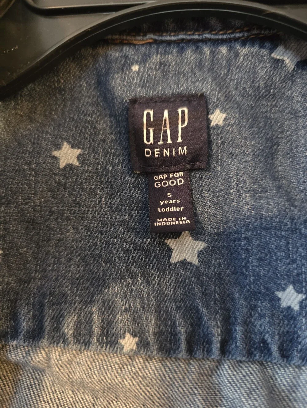 GAP Kids Light Blue Denim Jacket with White Star Print